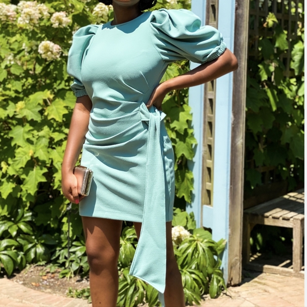 NY&co puffed sleeves dress L